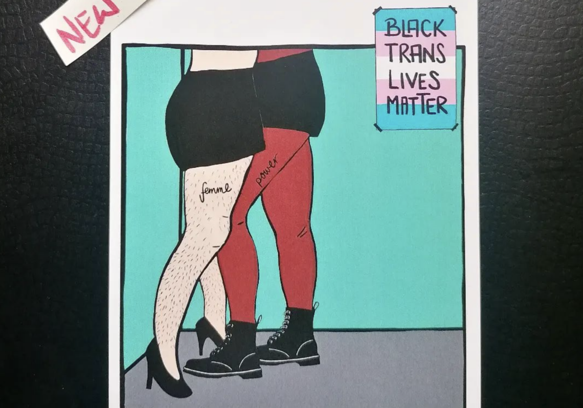 Postcards, stickers and more for queers and feminists